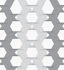 Image showing Ribbons gray shades overlapping grid pattern