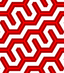 Image showing 3D colored deep red diagonal fence