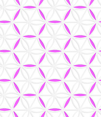 Image showing 3D colored pink hexagonal grid