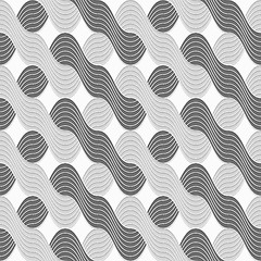 Image showing 3D shades of gray interlocking striped waves