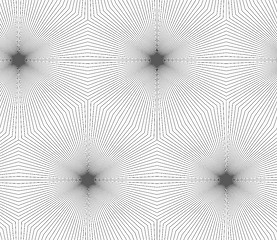 Image showing Slim gray striped hexagons forming stars