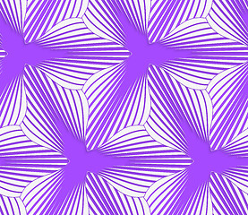 Image showing 3D colored purple geometrical striped flower