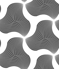 Image showing Monochrome wavy striped triangles