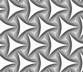 Image showing Monochrome gray triangles with hatched offset