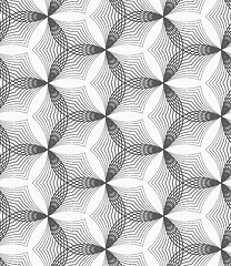 Image showing Monochrome linear striped puckered hexagons