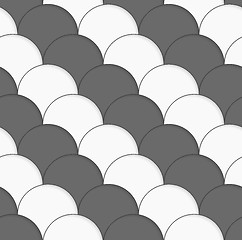 Image showing 3D white and gray overlapping half circles
