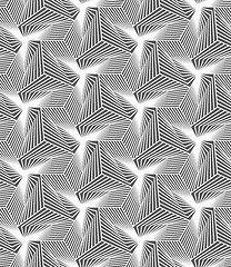 Image showing Monochrome striped shapes forming pyramids