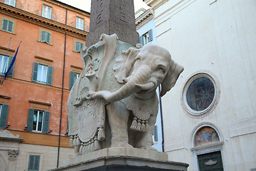 Image showing Monument of Elephant by Bernini on Piazza della Minerva in Rome,