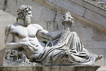 Image showing Statue del Tevere in Rome, Italy