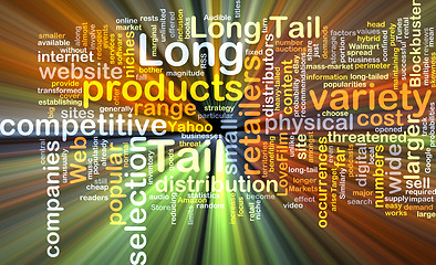 Image showing Long tail wordcloud concept illustration glowing