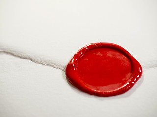 Image showing White letter with red sealing wax