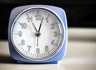 Image showing Old fashioned azure morning alarm clock 