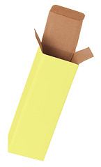 Image showing Yellow cardboard box on a white background