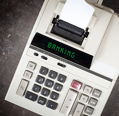 Image showing Old calculator - banking