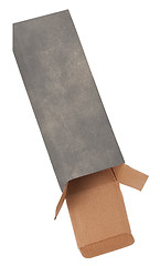 Image showing Old dirty cardboard box on a white background