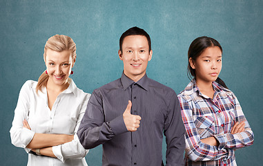 Image showing Asian team and Business Woman and Man