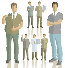 Image showing Vector silhouettes of business people