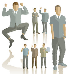 Image showing Vector silhouettes of business people