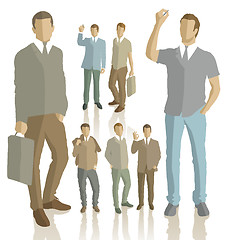 Image showing Vector silhouettes of business people