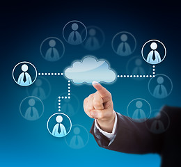 Image showing Corporate Arm Activating Human Resources Via Cloud