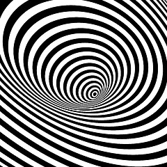 Image showing Black and white abstract striped background. Optical Art. 