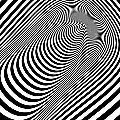 Image showing Black and white abstract striped background. Optical Art. 