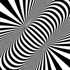 Image showing Black and white abstract striped background. Optical Art. 