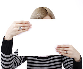 Image showing Woman holding a paper