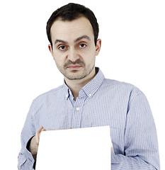 Image showing Man holding a paper