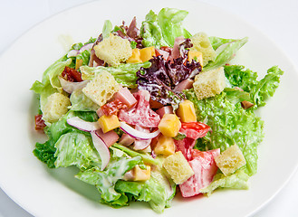 Image showing Caesar Salad on white