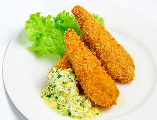 Image showing Breaded fish fillets