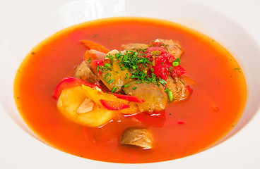 Image showing tomato soup with meat