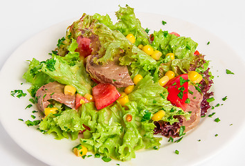 Image showing Salad with boiled beef