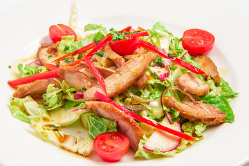 Image showing Salad with vegetables and meat