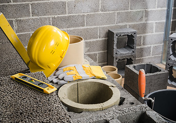 Image showing Construction of modular ceramic chimney 