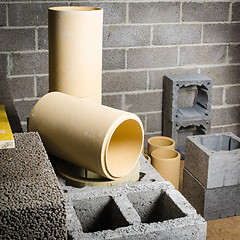 Image showing Construction of modular ceramic chimney 