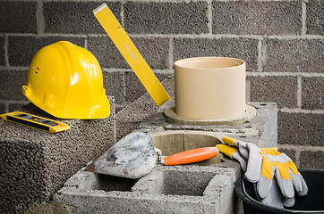 Image showing Construction of modular ceramic chimney 