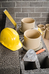 Image showing Construction of modular ceramic chimney 