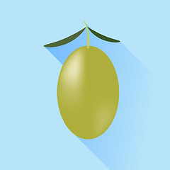 Image showing Olive with Leaves 
