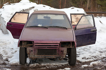 Image showing Passenger car with before being sent to landfill