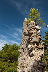 Image showing The high fortress walls, Stari Bar, Montenegro.