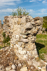 Image showing The high fortress walls, Stari Bar, Montenegro.