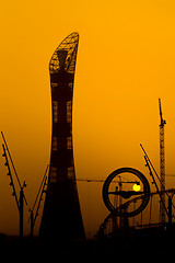 Image showing Sunset at Aspire Doha