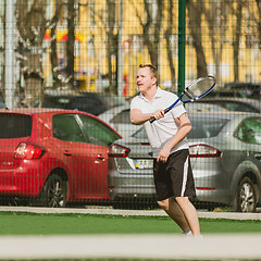 Image showing man play tennis outdoor