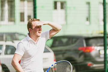 Image showing man play tennis outdoor