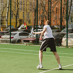 Image showing man play tennis outdoor