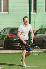 Image showing man play tennis outdoor