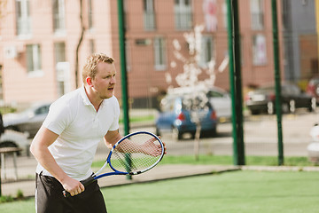 Image showing man play tennis outdoor