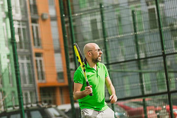 Image showing man play tennis outdoor