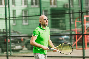 Image showing man play tennis outdoor